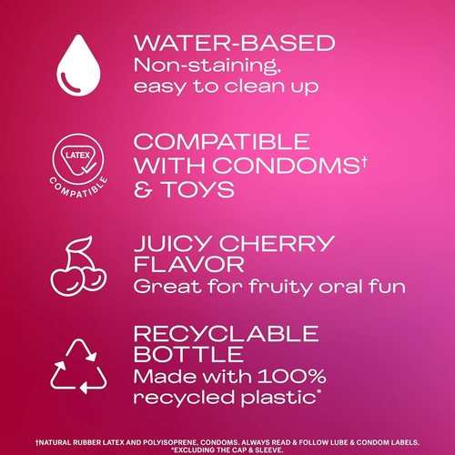 Durex Play Cheeky Cherry Flavored Lubricant * Water Based Sex Lube 3.38 fl.oz - Picture 2 of 7