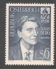 Austria #1303 (A693) VF MNH - 1985 6s Alban Berg (1885-1935), Composer