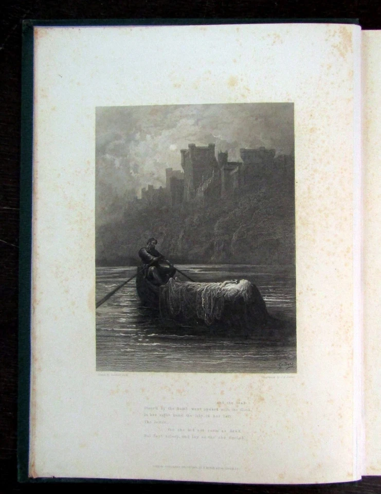 Tennyson Alfred Elaine 1867 Gustav Dore dekorativ Rundumgoldschnitt 9 Tafeln - Bild 4 von 4