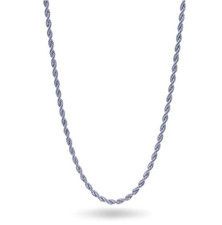 Italian Solid Sterling Silver Rope Link Chain Necklace 925 Silver Chain UNISEX