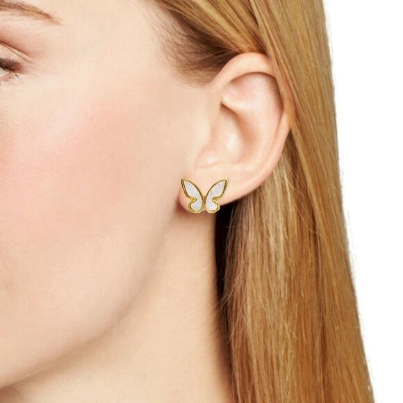 KATE SPADE New York stud butterfly earrings mother of pearl