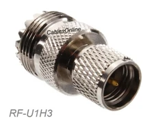 Mini-UHF Male to UHF SO239 Female RF Coaxial Adapter, CablesOnline RF-U1H3
