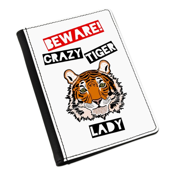 Beware VerrüCkte Tiger Damen Passport Halter HüLle ÜBerzug GeldböRse - Lustig-image