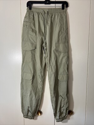 Forever 21 Womens Pant/Ankle Woven Cargo Beige Size Small Lined Jogger 