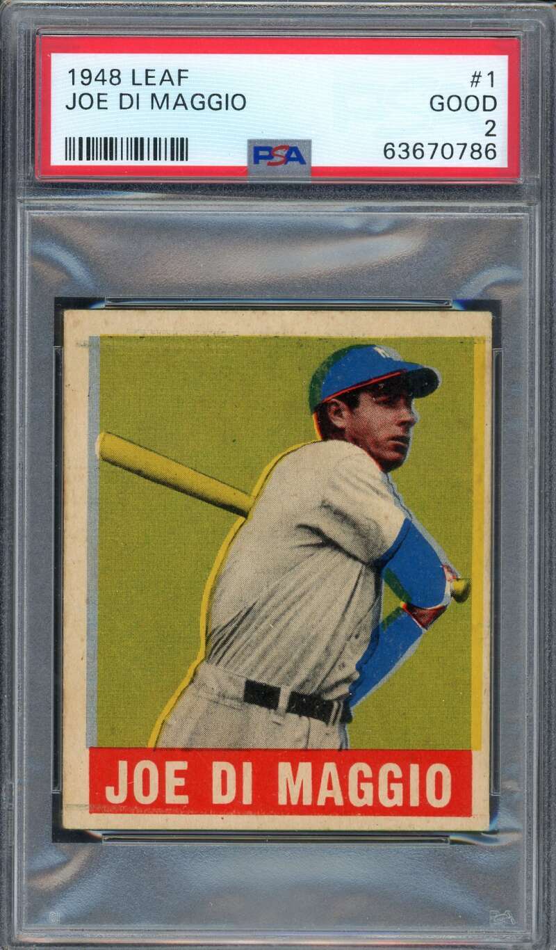 1948 Leaf Gum Co. 1 Joe DiMaggio PSA 2
