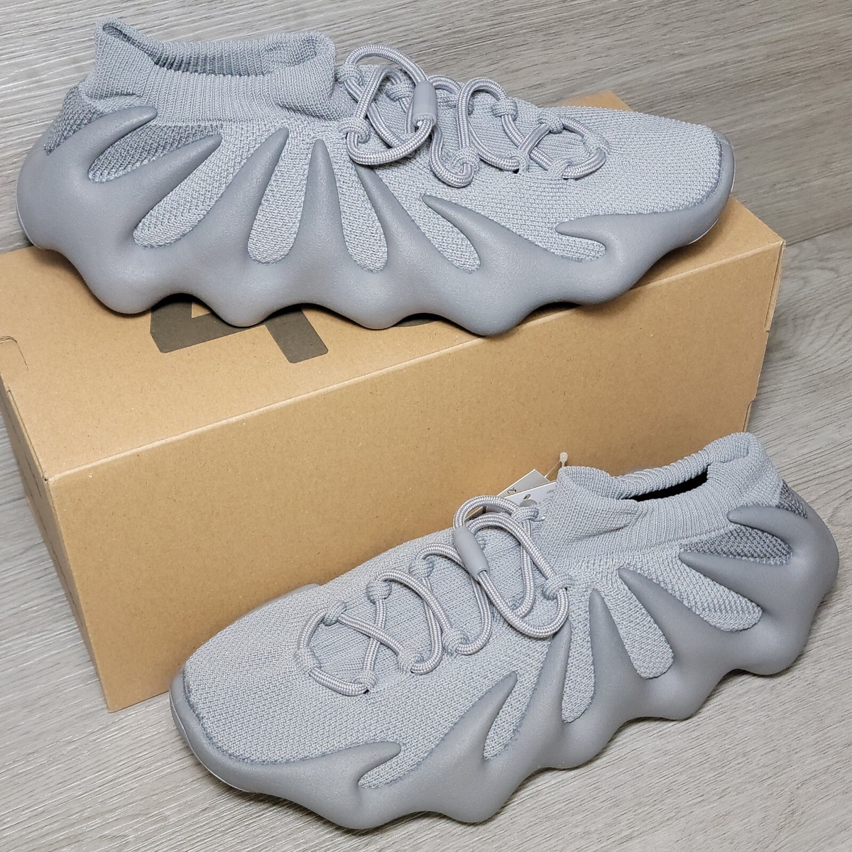 Adidas Mens Yeezy 450 Sock Knit Shoes Size Stone Grey