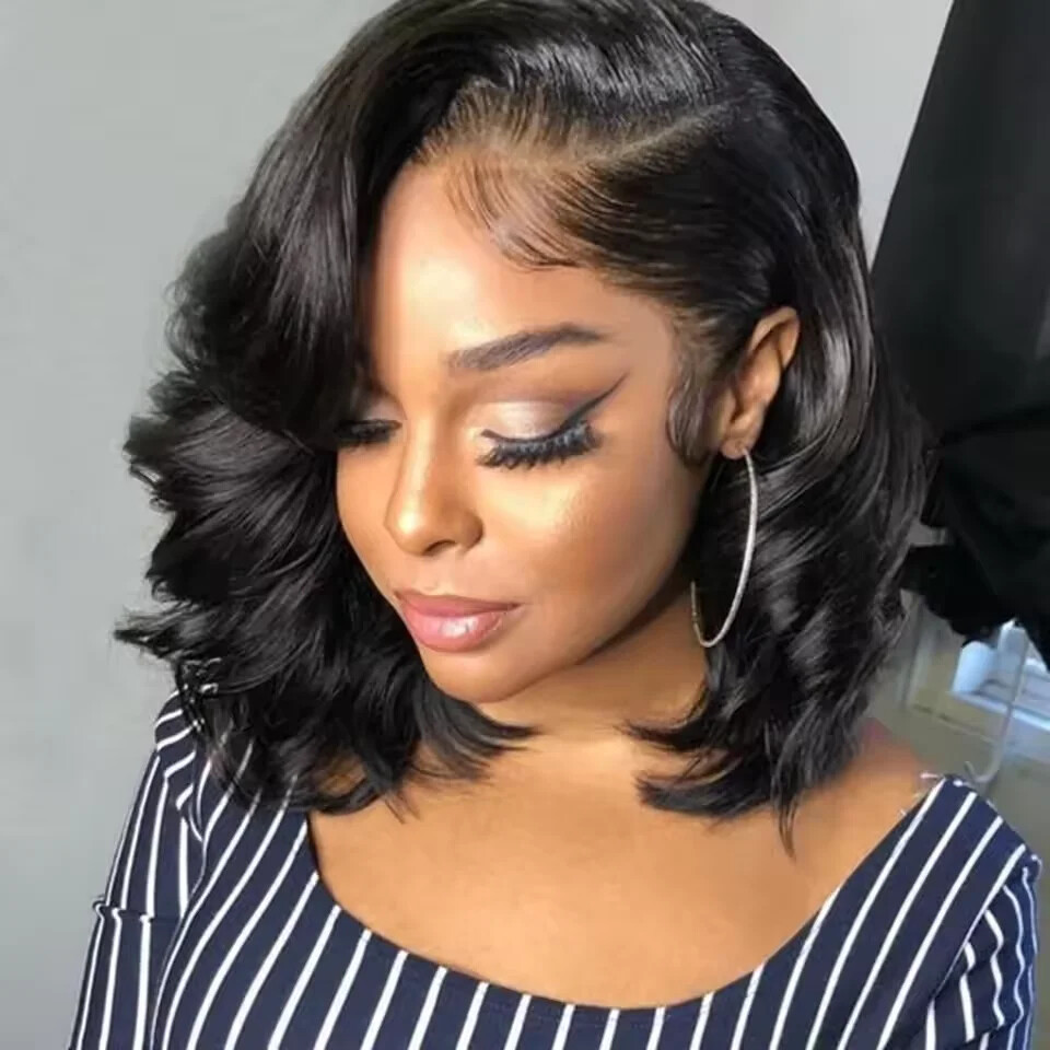 Brazilian Body Wave Short Bob 13x4 Lace Front Human Hair Wig