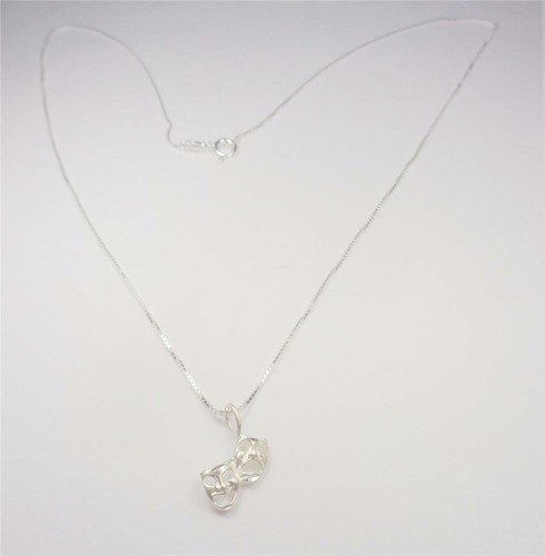 STERLING SILVER COMEDY AND TRAGEDY FROSTED THEATER DRAMA MASKS PENDANT NECKLACE - Picture 6 of 7