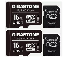Gigastone 16GB 2-Pack Micro SD Cards, Class 10, 85MB/s