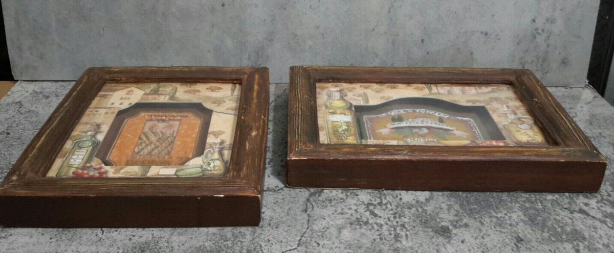 絵画 Charlene Audrey 2004 TuscanToscano 3Set 2004 Charlene Audrey Framed Shadow Box WALL PLAQUES Tuscan Toscano