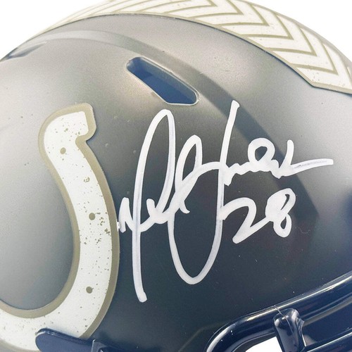 Marshall Faulk Signed Indianapolis Colts Salute to Service Mini Football Helmet - 第 3/4 張圖片