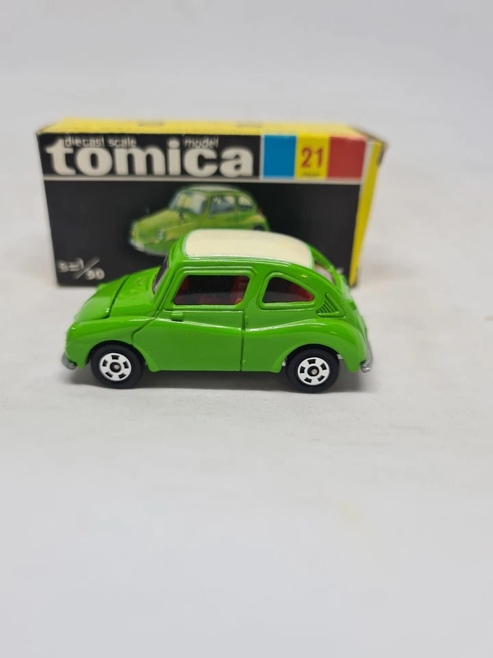 Tomica # 21 Fuji Subaru 360 (Green) Made in Japan 1:50 Scale New In Box Vintage  - Image 2 of 4