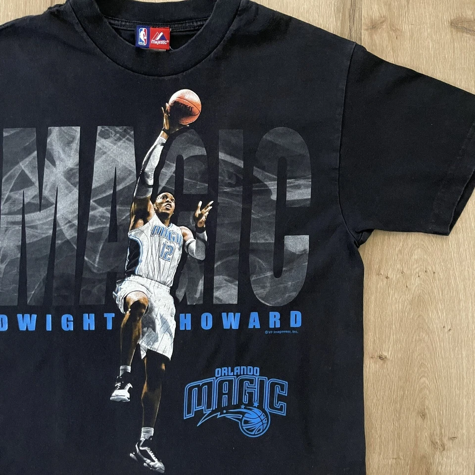 Vintage 2004 Nba Majestic Dwight Howard Orlando Magic Dunk Superman Basketball T Foto 2 de 4