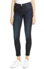 FRAME DENIM Le High Rise Skinny Outseam Slit Jeans Denim Copa 24 215 A894