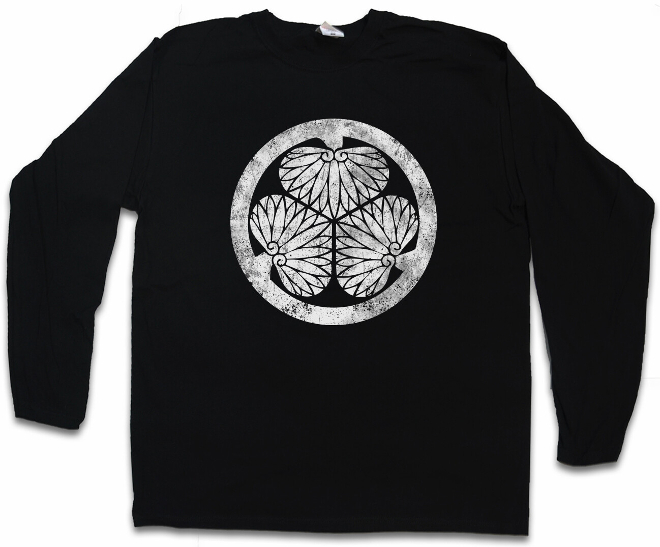 TOKUGAWA CLAN LOGO MON LANGARM T-SHIRT Oda Nobunaga Tokugawa Ieyasu Ninja Flagge