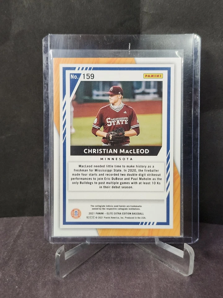 2021 Elite Extra Edition Prime Numbers Gold #159 Christian MacLeod 19/24 - Image 2 of 2