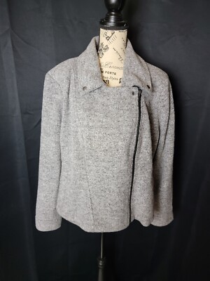 LOFT Grey Marled Full Zip Coat Women's Size 20