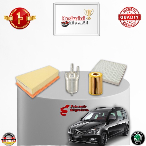 Inspektionskit Filter Skoda Roomster 1.2 12V 51KW 69CV Von 2008->-image