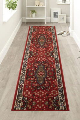 Classic Custom Size Antibacterial Red Slip Resistant Rug 26''/31''/36'' W