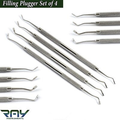 Amalgam Restorative Plugger Set of 4 Double Ended Dental Filling Instruments
