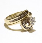 GIA 14k yellow gold .70ct round diamond engagement wedding band ring set 5.7g  — photo 4