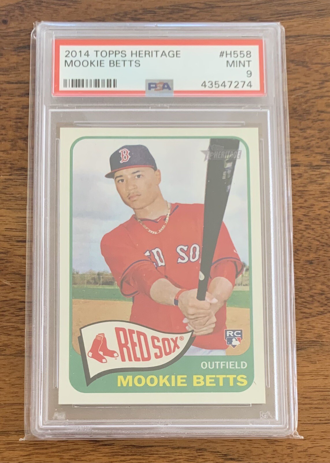 2014 Topps Heritage Mookie Betts H558 Rookie RC High Number ￼PSA 9 MINT ￼￼￼