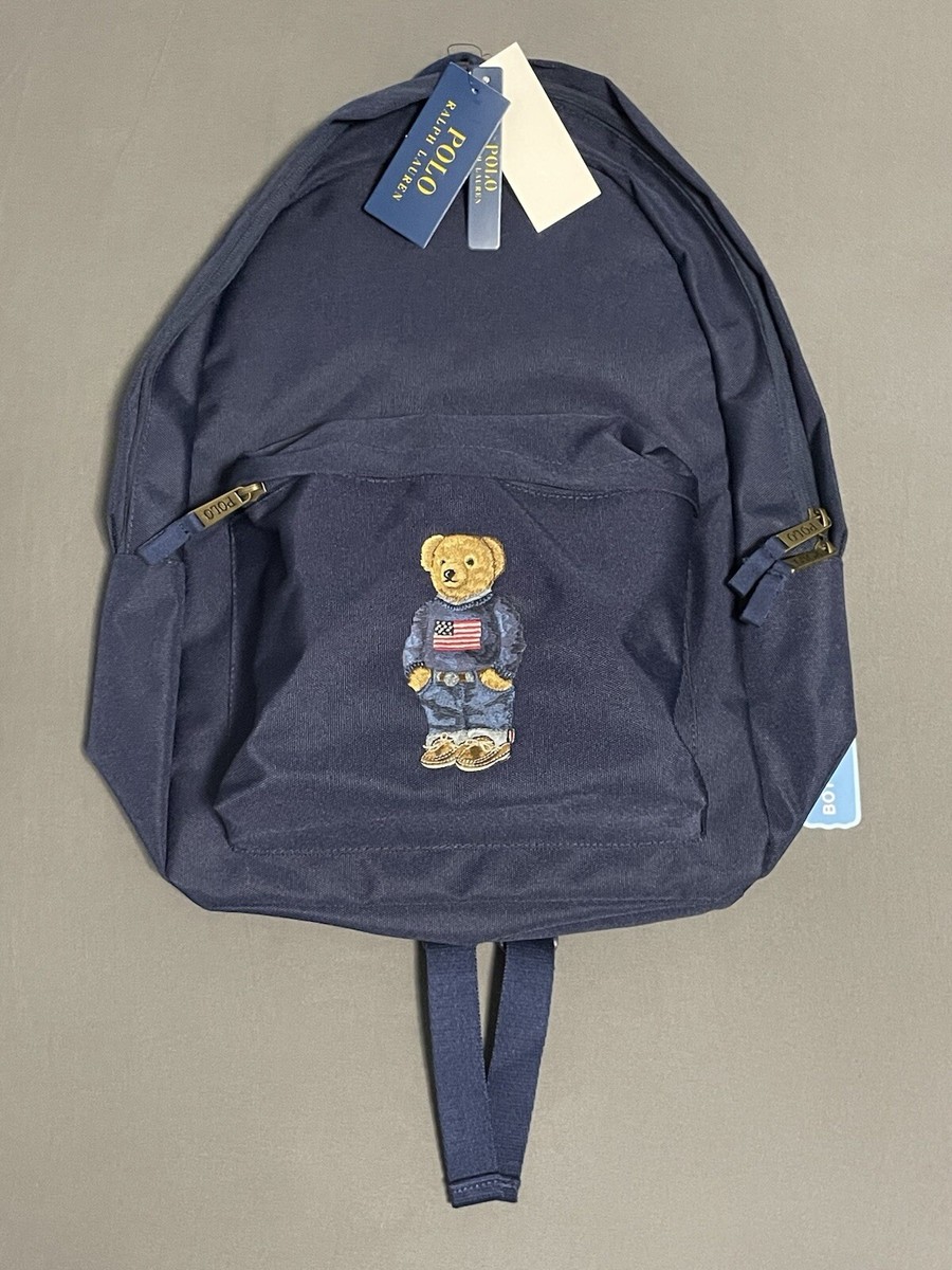NWT Polo Ralph Lauren Polo Bear USA Flag Backpack 9AR027-BCV