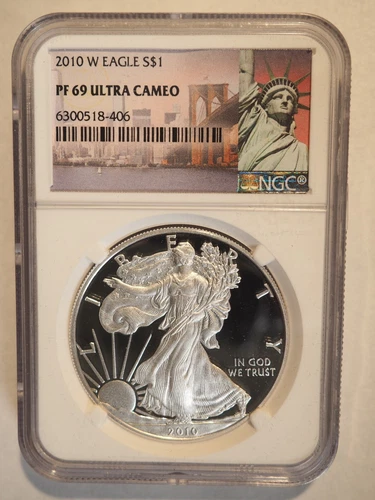 2010 W AMERICAN SILVER EAGLE NGC PF 69 ULTRA CAMEO - FREE SHIPPING! #0020