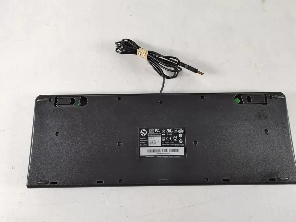 Lote de 3 Teclado HP KU-0316 537746-001 104 Teclas USB Negro/Plateado con Cable - Foto 2 de 4