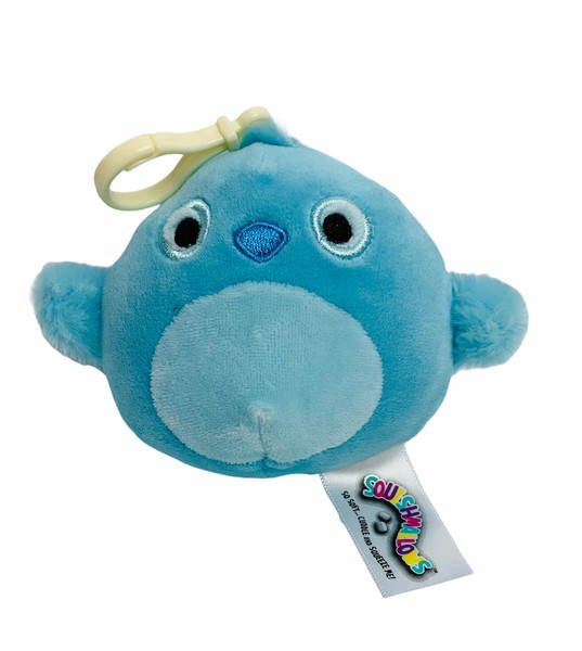 Squishmallows Kellytoy Camden Blue Baby Chick Clip on Keychain Bird Toy