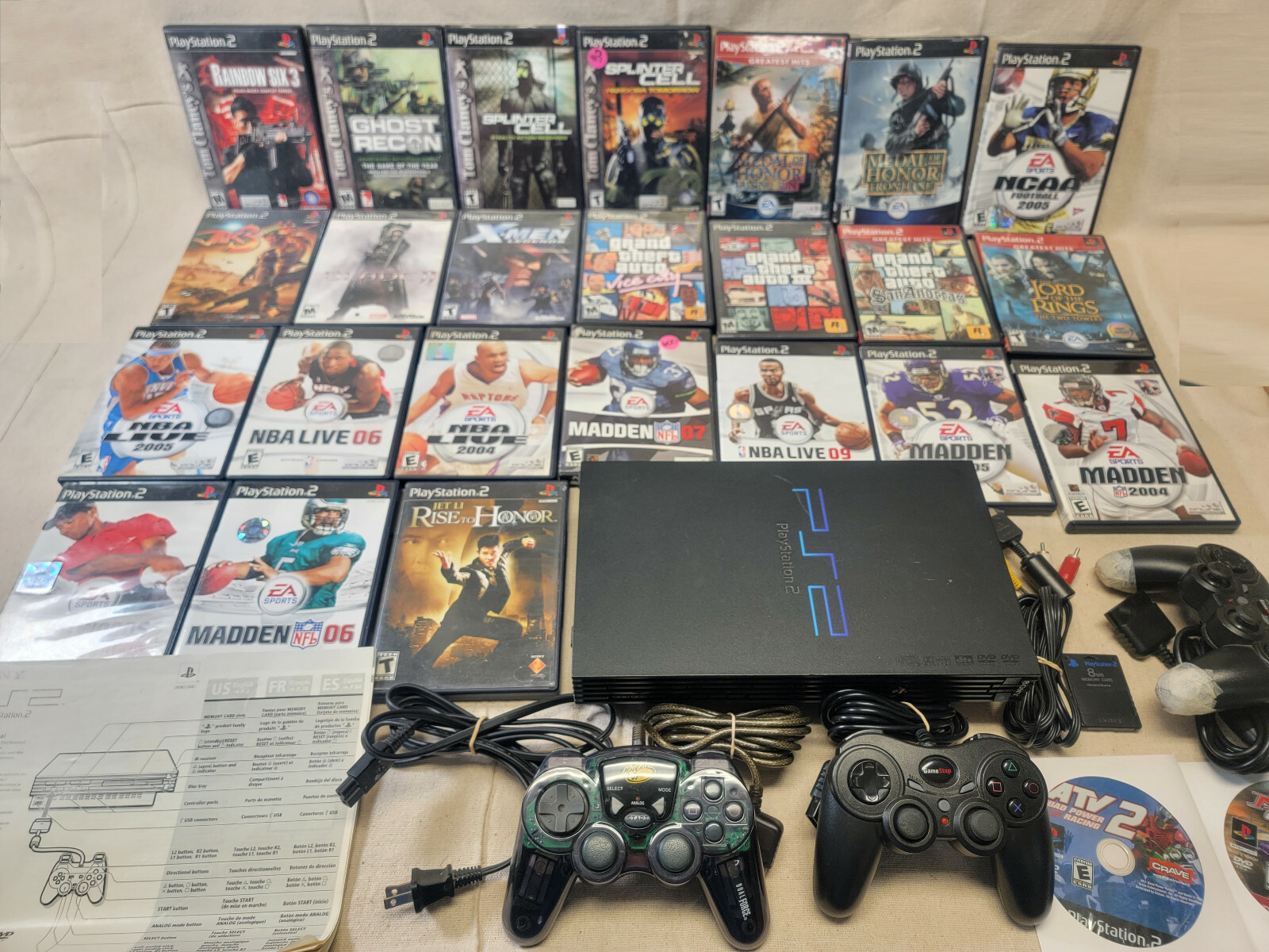 Play Station 2 Ps2 Game Console Lot Gta Sports Nba Nfl Mlb Pga Moh Bundle Combo Ebay