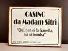 Vtg Naughty METAL SIGN in Italian language adult bordello whorehouse casino bar