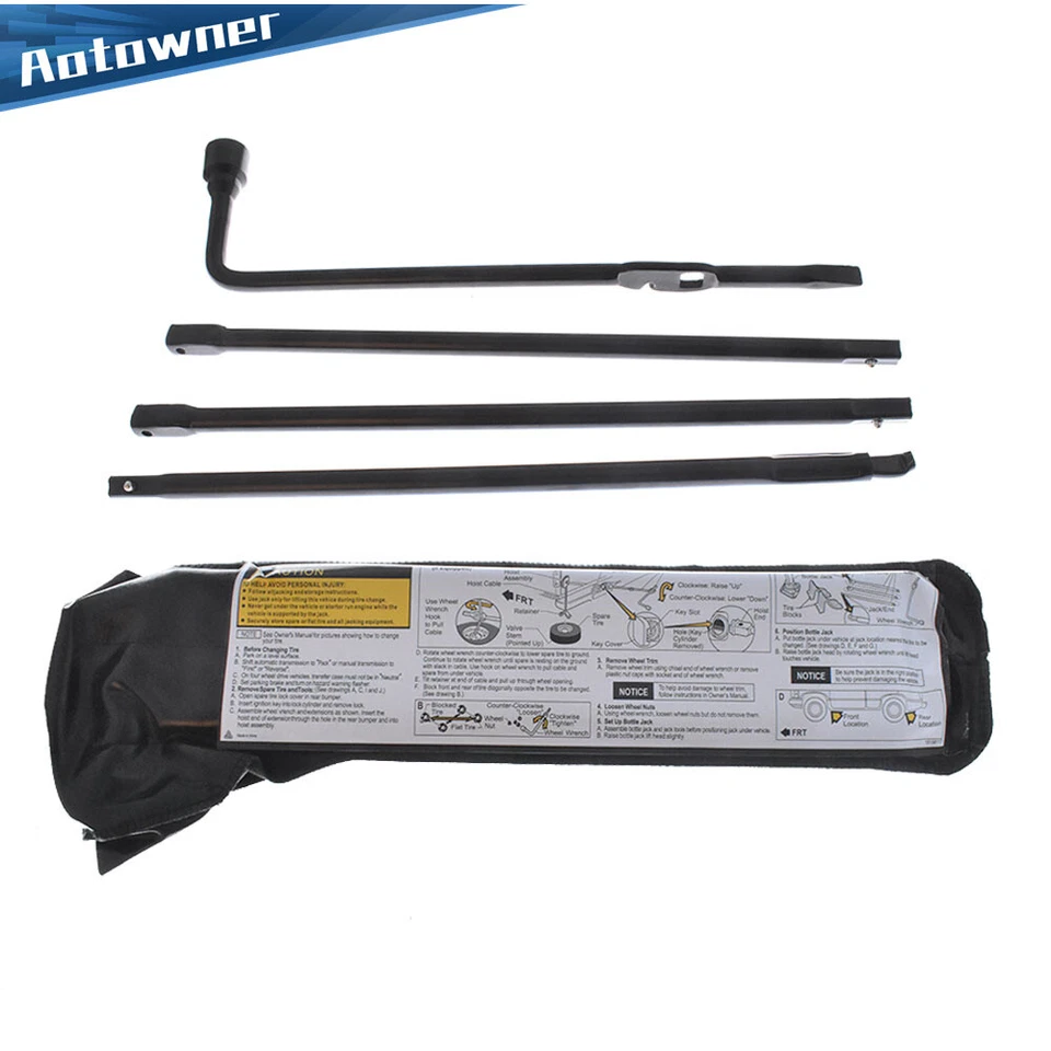 Kit de ferramentas chave de pneu sobressalente e macaco adequado para caminhonete Chevy GMC Cadillac - Imagem 2 de 4