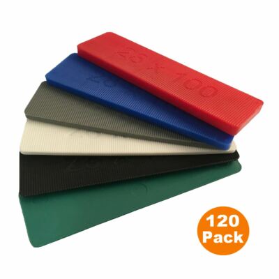 120 x Kunststoff Fenster & Verglasung Packer Abstandshalter 1 mm - 6 mm, Bodenbelag Packer