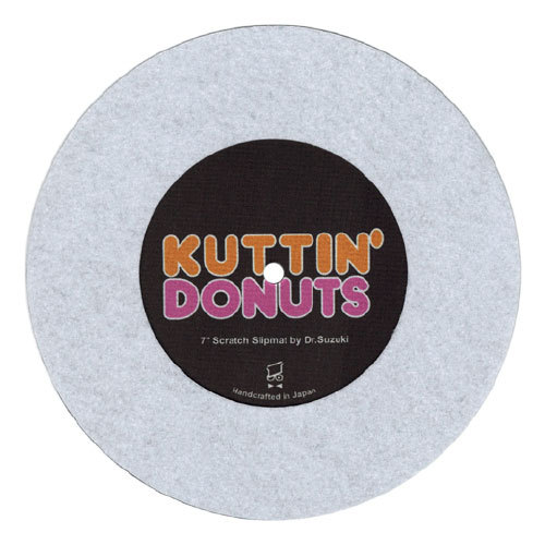 Dr Suzuki Kuttin Donuts 7" Scratch Slipmat Portable Scratching Portablism White - Picture 1 of 2