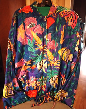 CAROLE LITTLE JACKET FISH THEME SILK JACKET SZ 6 Multi Color VG CONDITION