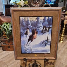 Franklin Mint Chuck DeHaan Mustang Thunder Lithograph International Horse Museum