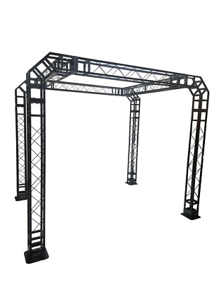 Trade Show Booth 9ft H X 9ft W X 8ft L Black Trusses DJ Stage Box Truss DJ Light