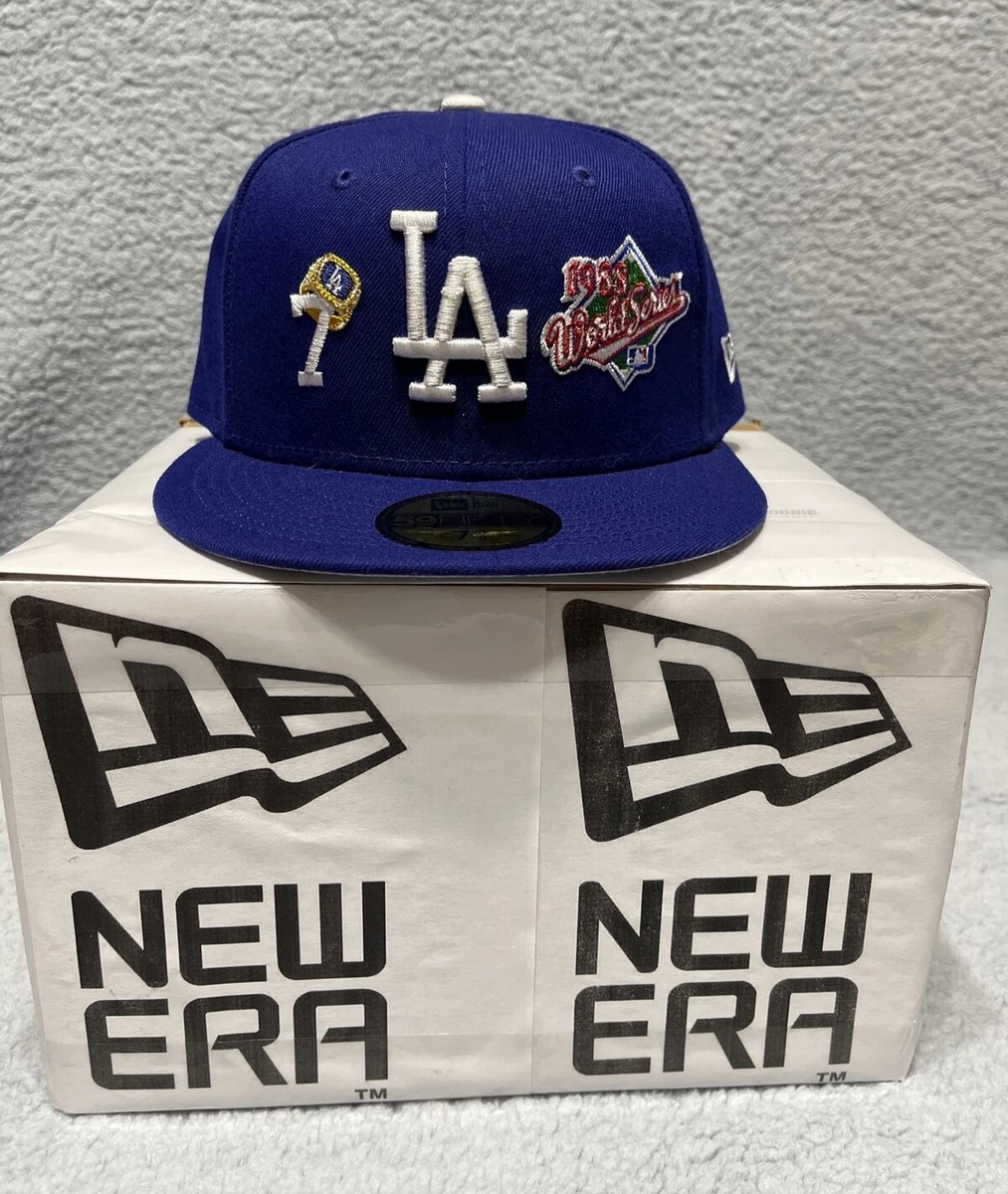 Royal Blue Los Angeles Dodgers 7X World Series Champions Ring New Era 59FIFTY Fitted 7 3/8