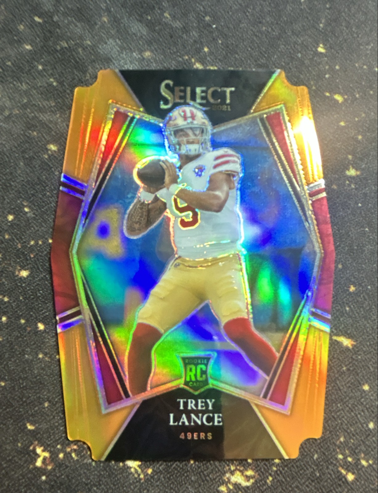 2021 Panini Select -Premier Level Trey Lance #145 Orange Prizm Die-Cut /249 (RC)