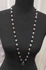 Eyeglasses/Charm Holder Silvertone & Black Beaded Necklace-35" - 1990's — photo 6