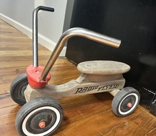 Vintage Radio Flyer Tricycle 4 Wheel Maple Wood Scooter Bike Ride On Made in USA