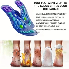 Magnetic Shoe Foot Insoles Acupressure Sports Acupoint Massage Support High-end