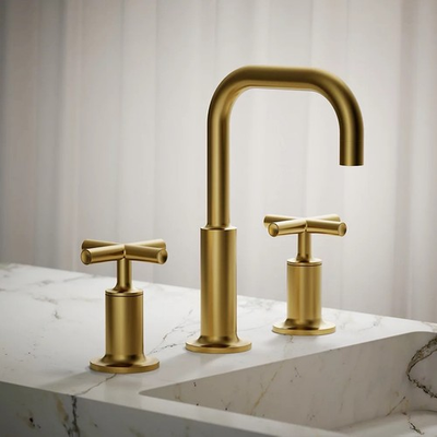 #ad Kohler K 14406 3 2MB Purist 1.2 GPM Faucet with Drain Brushed Moderne Brass New $599.99