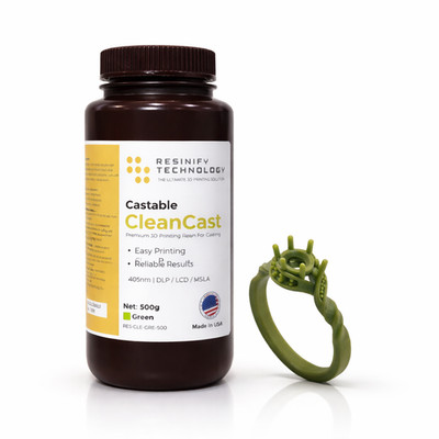 CleanCast   3D Printing Resin, High-Precision Castable for Jewelry & Dental