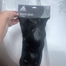 Rollerblade Skate Gear 3-Pack Protective Pad Set, Black, Size M