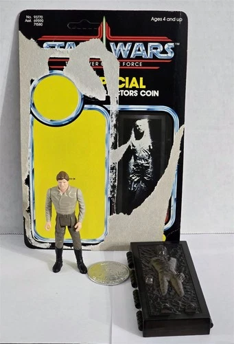 B-184 VINTAGE 1980'S KENNER STAR WARS POTF CARBONITE HAN COMPLETE W/ CARD BACK
