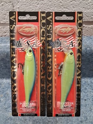 2 LUCKY CRAFT Pointer 100 OGs 5/8oz  100mm Luckycraft Suspending Jerkbait Rare!