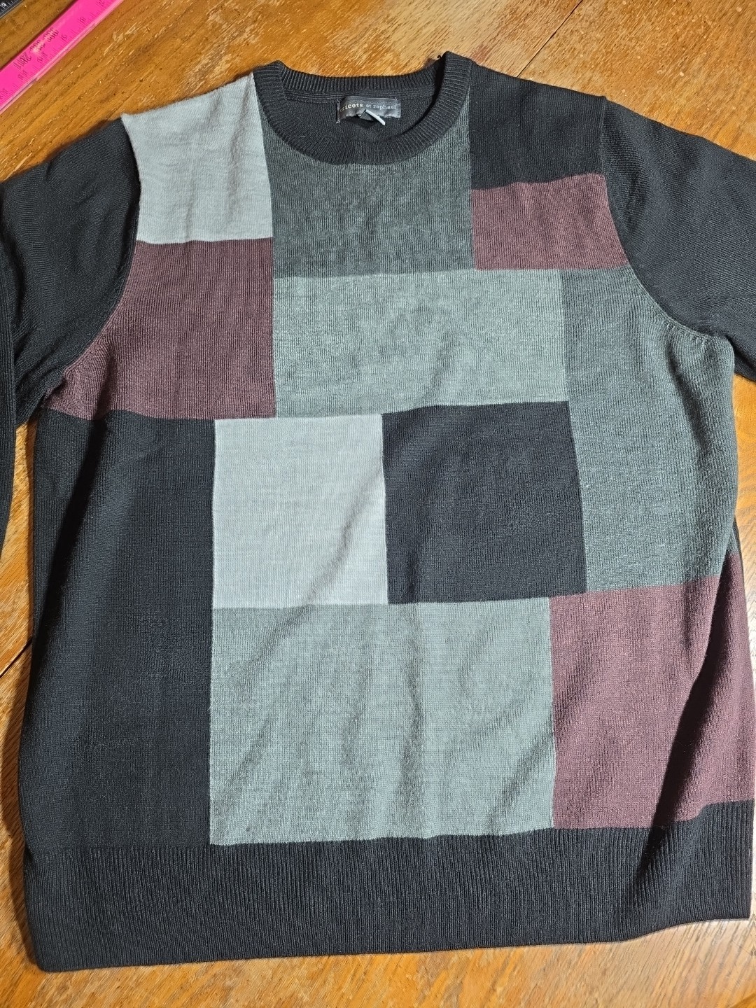 Tricots St Raphael Mens Patchwork Colorblock Pull… - image 2