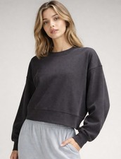 Lululemon Softstreme Perfectly Oversized Cropped Crew Women’s Size 14 Black